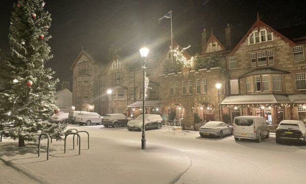 Snow in Braemar on Christmas morning. Photo: @Alonso2012F