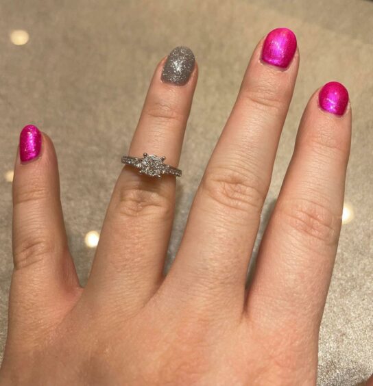 Nikki Barrie's engagement ring. 