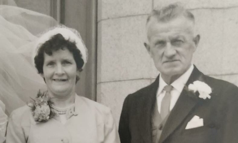 Isabella and James Donald at their daughter Cathie's wedding in 1954.