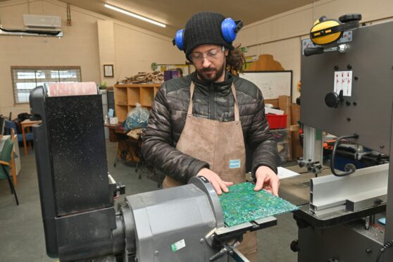 Andy MacVicar in the workshop of Green HIve. Image: Jason Hedges/ DC Thomson.