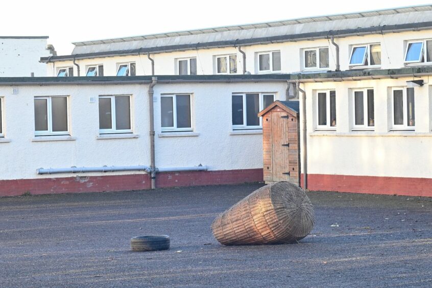 Damage at Dalneigh Primary School in Inverness. Photo: Jason Hedges/DCT Media