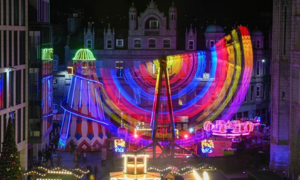 Aberdeen Christmas village, where Hogmanay revellers will still be able to party into the wee hours. Picture by Kenny Elrick/DCT Media.