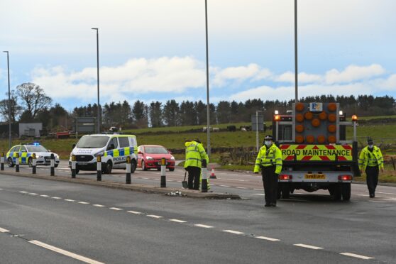 Police and paramedics have been called to the A92 following a two-vehicle crash near Portlethen.
