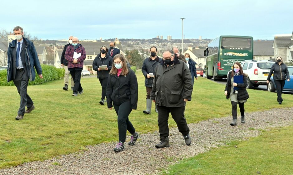 Councillors arrived at nearby Deeside Brae, before they rejected plans for Leggart Brae. Picture by Kami Thomson / DCT Media