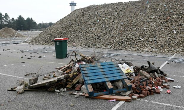 Rubbish has been dumped in the AECC car park