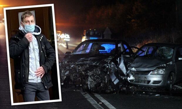 Damian Kukulski caused the collision on the A96 near Mill of Pitcaple.