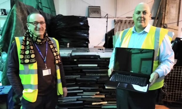 ILM Highland CEO Martin Macleod (right) and recycling operations manager Kenny Horsfield.