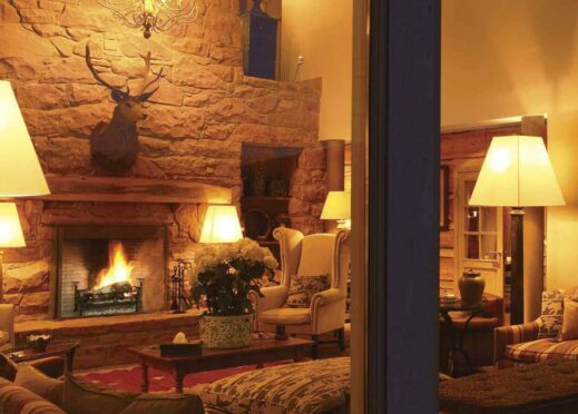 Living room at Ness Castle Lodge, a perfect place for a cosy winter break Scotland