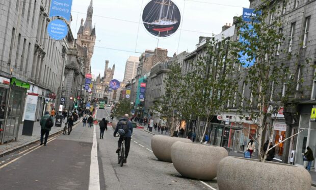 Union Street in Aberdeen will remain closed until permanent pedestrianisation plans are drawn up by the council. Photo by Paul Glendell/DCT Media