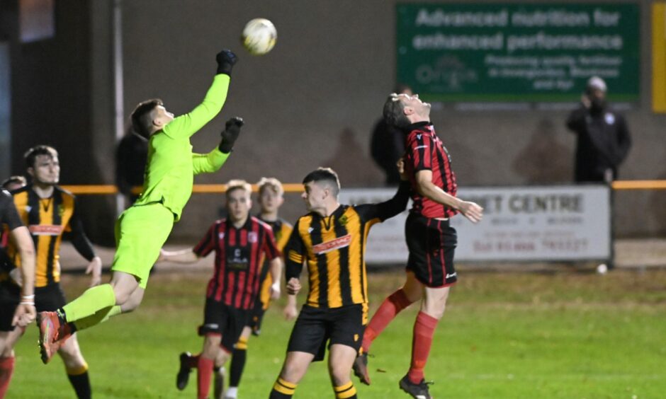 Huntly take on Inverurie locos in the Aberdeenshire Shield earlier this season