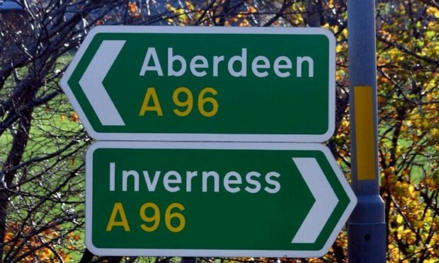 Overnight resurfacing works will take place on the A96 near Huntly. Image: Chris Sumner/DC Thomson.