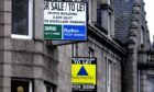 To let and for sale signs outside offices on Rubislaw Terrace in Aberdeen (Photo: Chris Sumner/DCT Media)