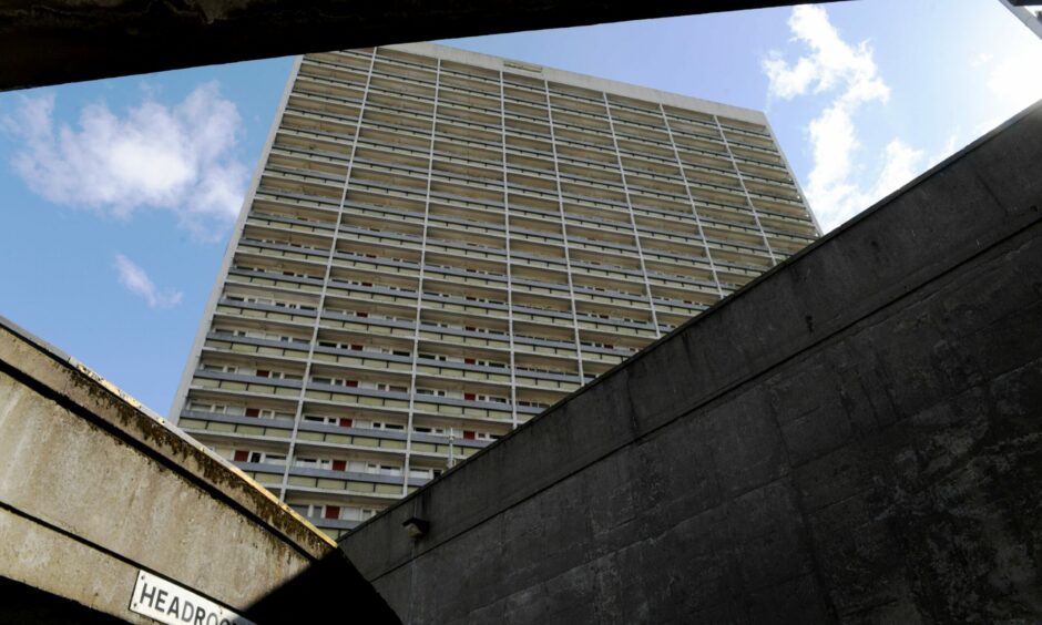 Seamount Court, viewed here from the West North Street carpark. Both are part of the controversial A-listing, along with four other Aberdeen high rises. Picture by Kath Flannery/DCT Media.