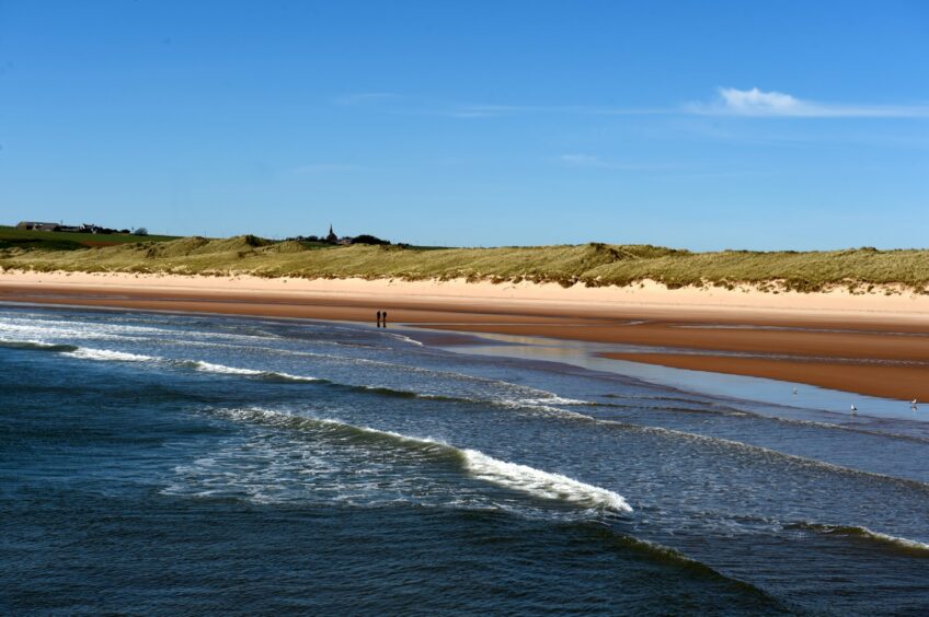 The beach at Cruden Bay, a great coastal walk in Aberdeenshire in summer or winter