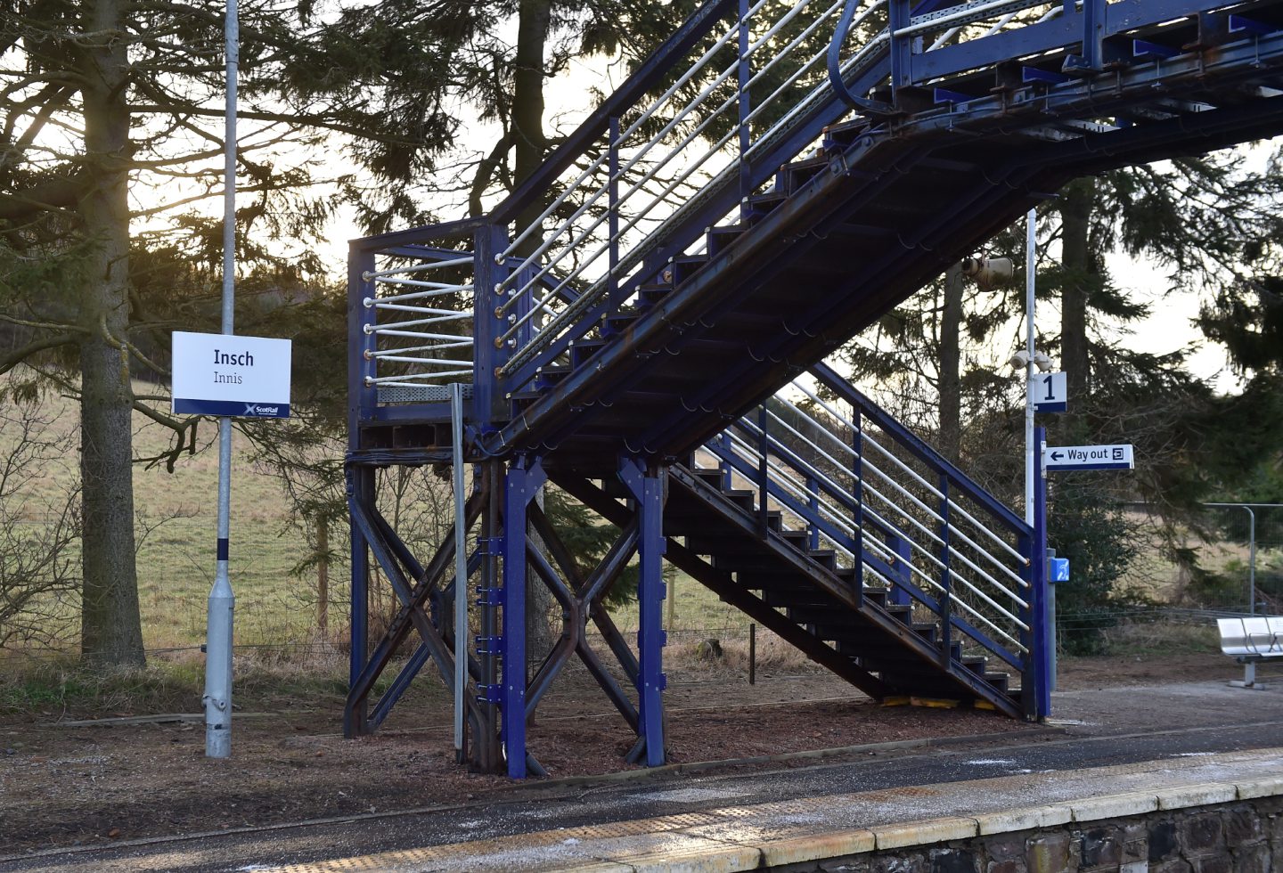 The stairs at Insch railway station