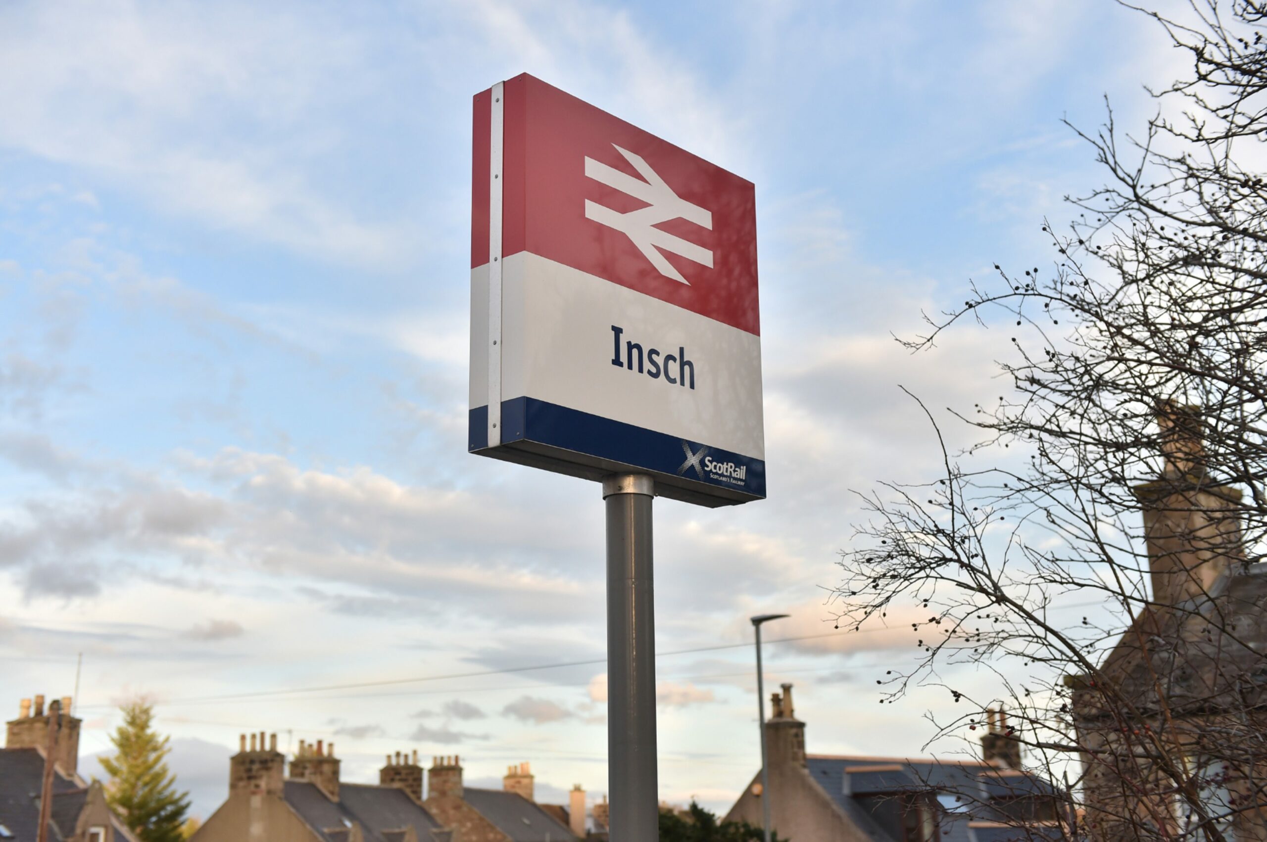 the Insch station sign