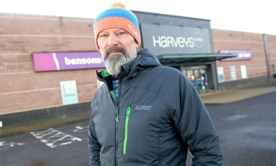 Duncan McCallum, The Ledge's chief executive, outside the Telford Street building that will house the Inverness climbing centre. Picture by Sandy McCook