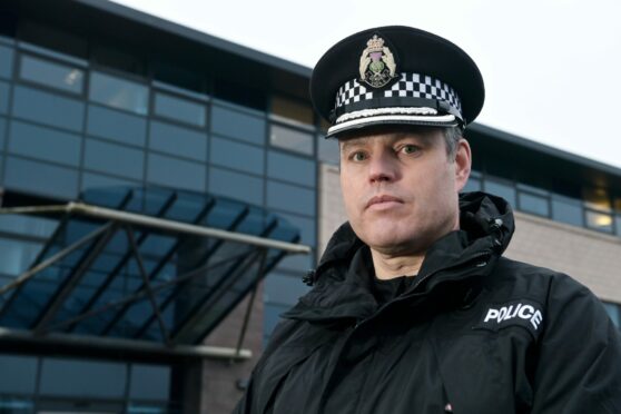 Conrad  Trickett outside the Police Scotland Divisional headquarters in Inverness.