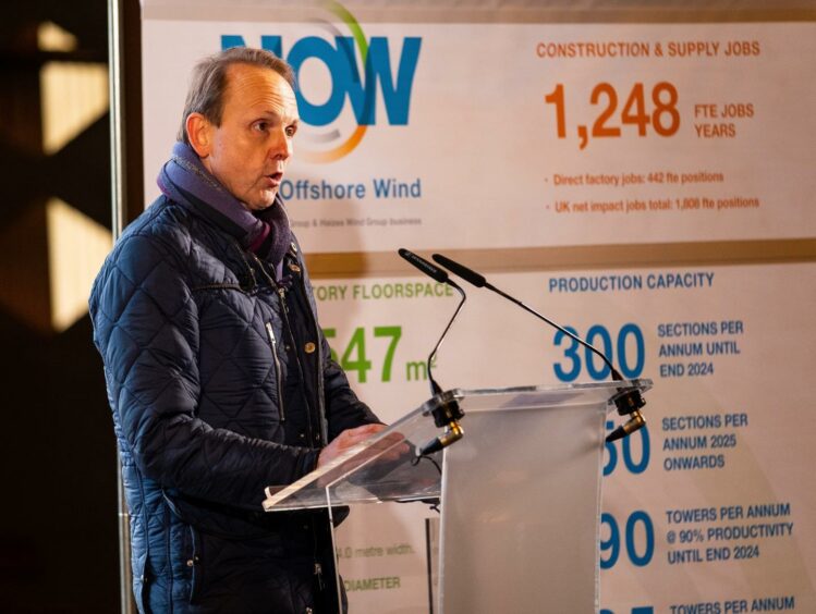 SSE CEO Alistair Phillips-Davies at the announcement of NOW – Nigg Offshore Wind