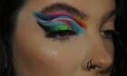 Nadia Morton Makeup Artistry is hoping to come out on top as freelance makeup artist of the year. Nadia pictured modelling her rainbow coloured eye shadow.