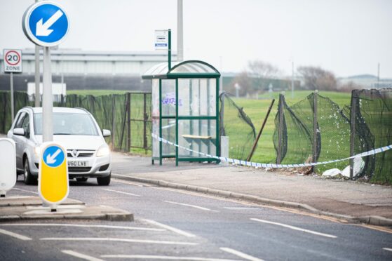 Scene of accident on Golf Road, junction with Regent Regent Walk. Picture by Wullie Marr