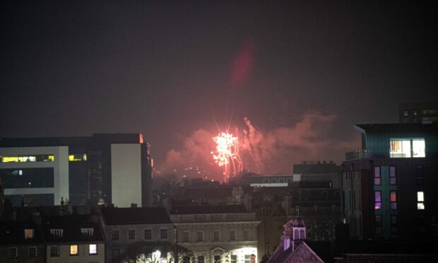 Fireworks being let off across the city.

Picture by Wullie Marr / DCT Media    31-12-2021