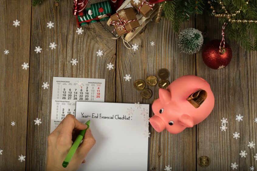 Christmas themed year-end financial checklist