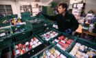 A food bank worker prepares emergency food parcels as demand increases in the run-up to Christmas (Photo: Andy Rain/EPA-EFE/Shutterstock)