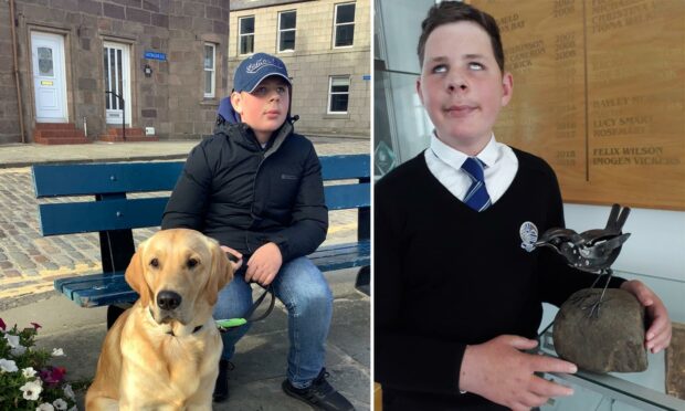 Theo Harvey, 14, of Alford, lost his sight due to a brain tumour. He was singled out for praise by world-famous adventurer Bear Grylls.
