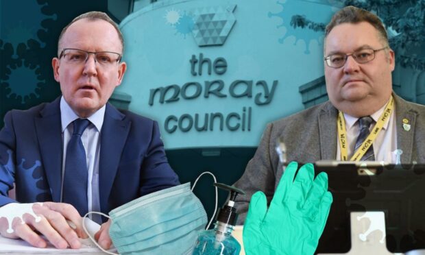 Moray Council chief executive Roddy Burns and council leader Graham Leadbitter expect more challenges to come as the pandemic continues to impact Moray.
