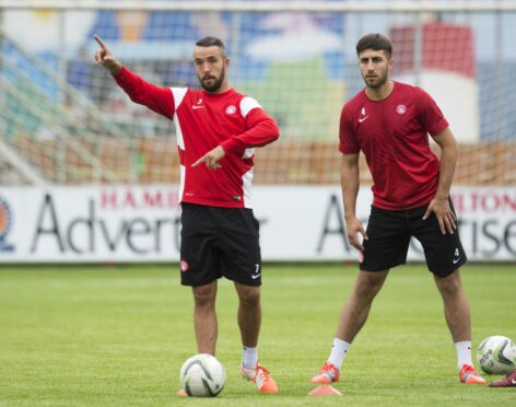 Aldin El-Zubaidi training with Hamilton Accies in 2014.