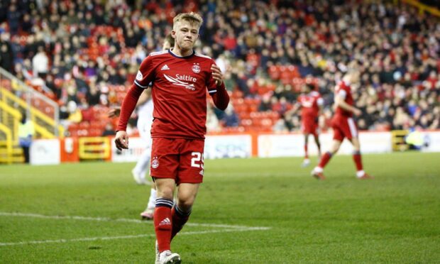 Aberdeen's Connor Barron (29) during the Scottish Cup match against Edinburgh City.