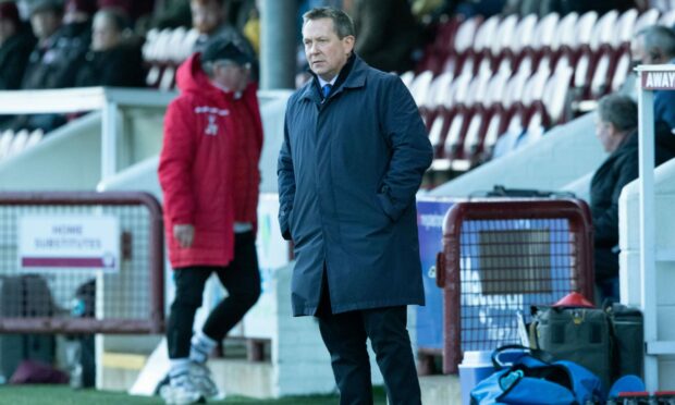 Inverness manager Billy Dodds during the cinch Championship at Arbroath.