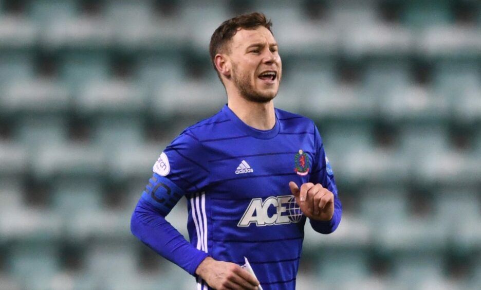 Mitch Megginson in action for Cove Rangers against Hibernian