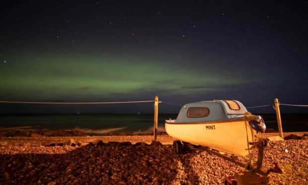Northern Lights at Pennan Bay. Picture by Fiona McRae of SunshineNshadows