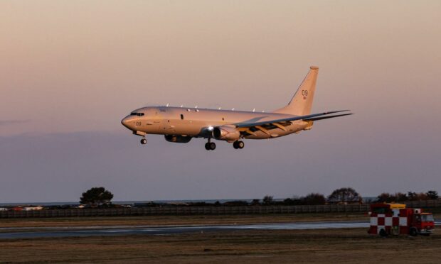 Poseidon landing at RAF Lossiemouth. Photo: RAF Lossiemouth