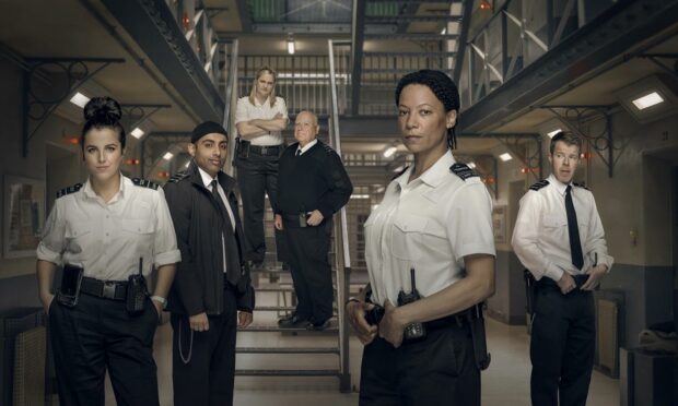 The cast of channel 4 series Screw, partially set in Peterhead Prison
