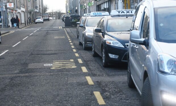 The incident happened at the taxi rank on Chapel Street, Aberdeen.