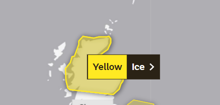 Ice warning until 10am this morning.