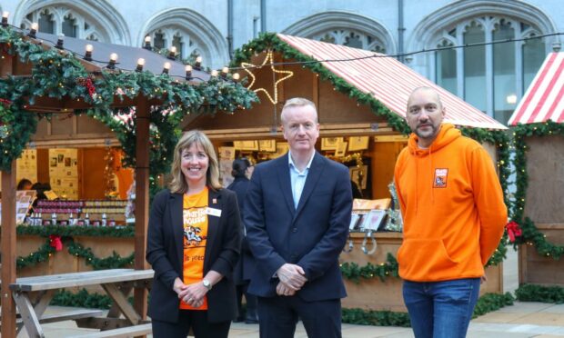 Susan Crighton, director of fundraising at Charlie House, Adrian Watson, chief executive at Aberdeen Inspired, Darren Lynch, retail manager at Charlie House