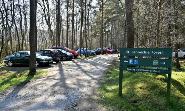 The car park at Bennachie. Picture by Kenny Elrick