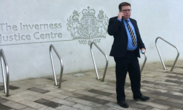 Euan MacCrimmon leaving Inverness Sheriff Court