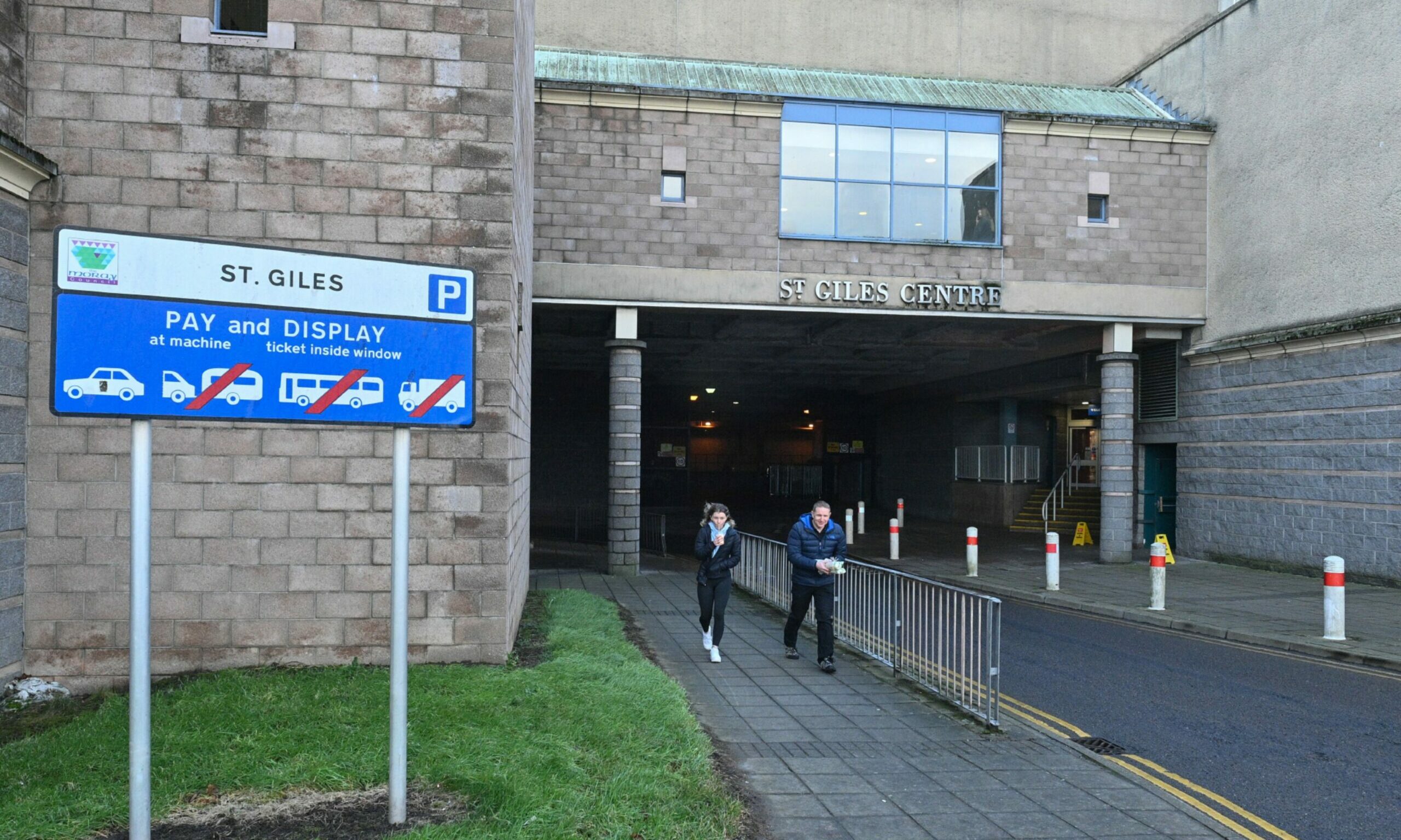 Underpass leading to St Giles Centre car park in Elgin.