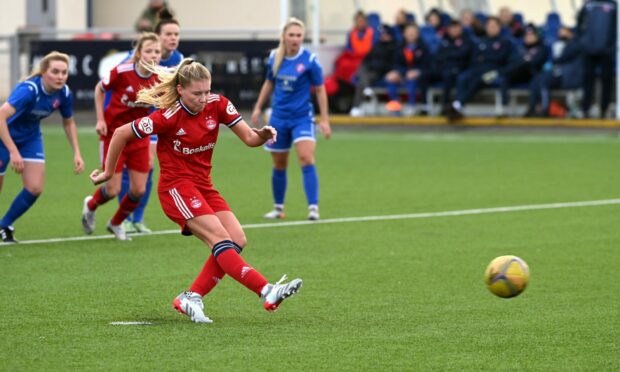 Francesca Ogilvie scoring against Spartans last season.