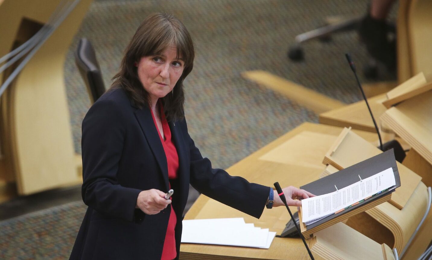 Maree Todd MSP Minister for Public Health speaking out in Holyrood