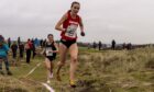Mhairi Maclennan on her way to winning the Scottish Inter District cross country championships at Irvine.