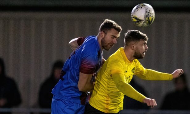 Nairn County forward Ciaran Young, right