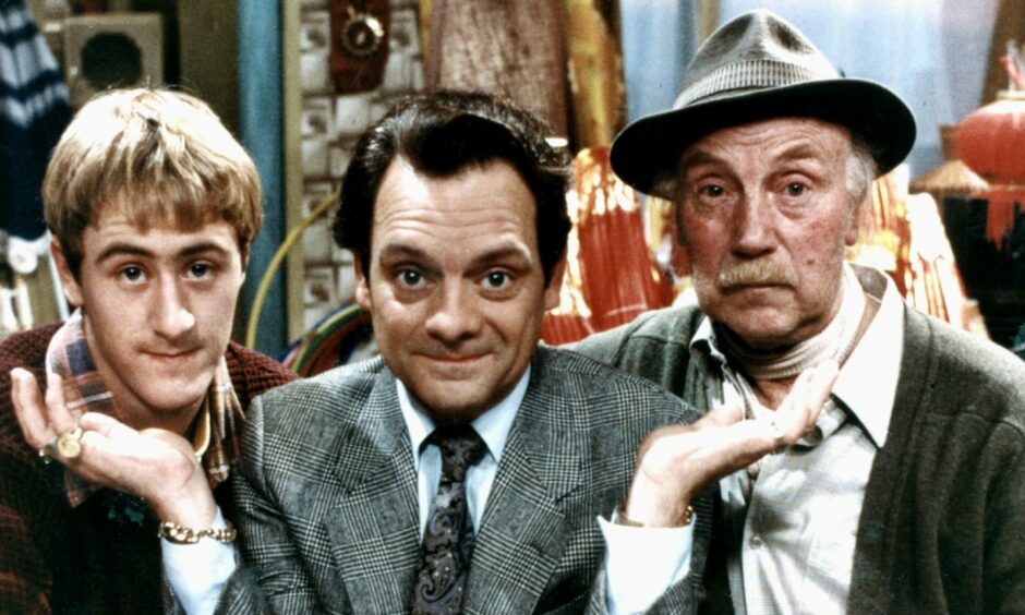 David Jason with his two co-stars in Only Fools and Horses. 