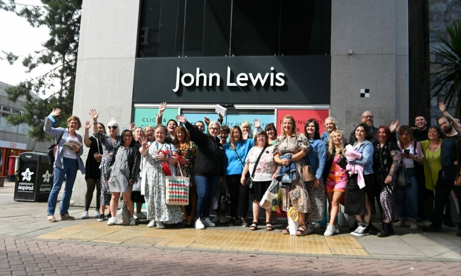 John Lewis staff say farewell to the Aberdeen shop in August 2021.