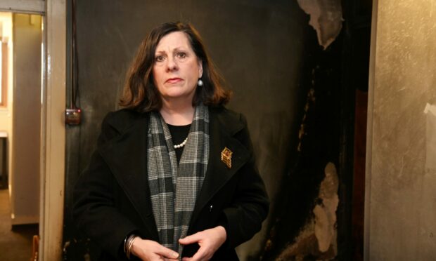 Councillor Jennifer Stewart said she was "shocked" by the damage caused by the fire at Bruce House over the weekend.